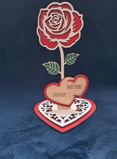 Mum and Nana handmade & hand painted 3D Rose