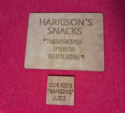Bespoke place mat and matching coaster